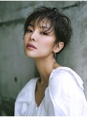 ☆ホワイトグレージュミニウルフデジタルパーマチェリーブラウン