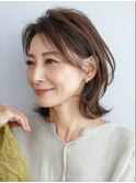 白髪ぼかし×大人ミディアムレイヤー