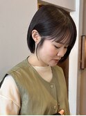 ショート ボブ 切りっぱなしボブ　アッシュ ブラウン　20代30代