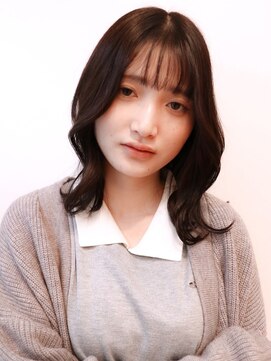 ブラウンカラー 艶髪カラー くびれミディアム レイヤー