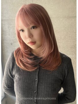 ナループロア ルームー(Nalu pu loa ROOMOO) ふわっと可愛いハイトーンレイヤーカット☆/ブリーチカラー