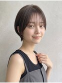 夏カラーブリーチなしくびれショートオリーブベージュ小顔p越谷