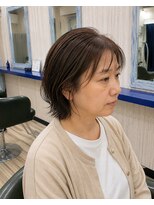 ルートヘア 辻堂店 辻堂40代50代大人レイヤーボブ前髪ありブラウン大人可愛い☆
