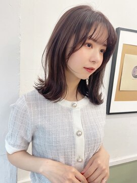 ハニーシブヤ(HONEY shibuya) 大人可愛い20代30代40代小顔外ハネくびれミディ×セピアグレー
