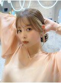 大人ガーリー/前髪/顔周りレイヤー×ブリーチなし韓国ヘア[新宿]