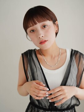 ムク 甲府(muku.) ミディアムヘア/斜めバング/グレージュカラー/甲府駅