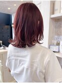 福山市美容室Caary20代30代赤みカラーレッドピンクカラー