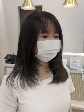 ポジ(poji) ミディアム　ミディアムレイヤー　セミディ　地毛風カラー