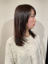 ヘアーアンドメイクアップ ケー インターナショナル 神楽坂(Ke' International)&nbsp;セミロングレイヤー/レイヤースタイル/赤み消しカラー/オリーブ