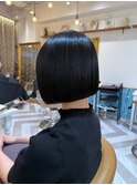 ブリーチなしチェリーブラウン髪質改善縮毛矯正酸性ストレート