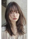 ミディアム/ブラウン/レイヤー/似合わせ/【lana hair新宿】