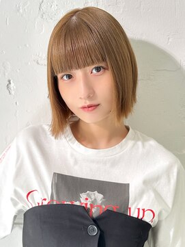 ラフィス ヘアー リノ 三宮店(La fith hair lino) 【La fith】切りっぱなしボブ×ケアブリーチ×ストレート