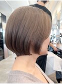 ショートヘア顔周りレイヤーカットダブルカラーショートボブ調布