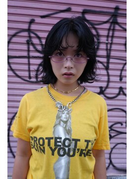 キジ(KIJI) 黒髪ボブ/ミディアムボブ/レイヤーボブ/ミディボブ/ワイドバング