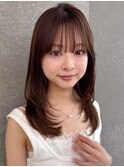 暗めカラー/韓国風巻き/レイヤーカット/髪質改善/縮毛矯正/池袋