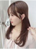 小顔顔周りカットサイドバングおくれ毛顔周りレイヤー
