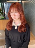 オレンジブラウンオレンジベージュ 暖色カラー【大宮美容室】
