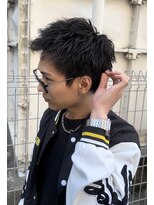 刈部倶楽舞&nbsp;スパイキーショート/スパイキーメンズパーマ/ツイストパーマ黒髪