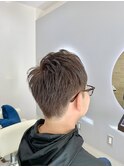 爽やか刈り上げ+アッシュブラウン　/　倉敷　メンズ　ヘッドスパ