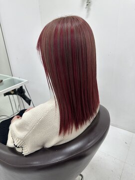 ヘアバイプルーヴ(Hair by PROVE) アンブレラカラー レッド×ベージュ