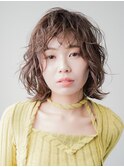 ゆるふわパーマスタイル/レイヤーボブ/透明感/グレージュ