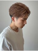 フェザーショート/メンズブリーチ/刈り上げセンターパート/