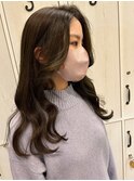 韓国/レイヤーカット/透明感カラー/グレージュ 