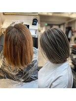 ジーレ(jiire)&nbsp;白髪ぼかし　白髪率４０％　グレージュバレイヤージュ