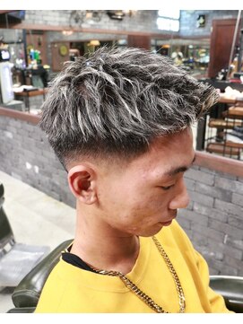 スリーセント 栄(3/cent) ホワイトメッシュ/金メッシュ/メンズメッシュ/ジェットフェード