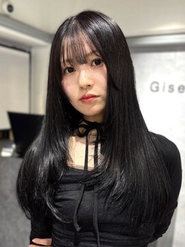 ロイオブジゼル(roi of GiseL) レイヤー 顔周りカット 前髪 暗めカラー 暗髪 髪質改善 10代20代