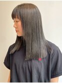 顔周りカット グレージュ 髪質改善 前髪カット 艶髪 20代