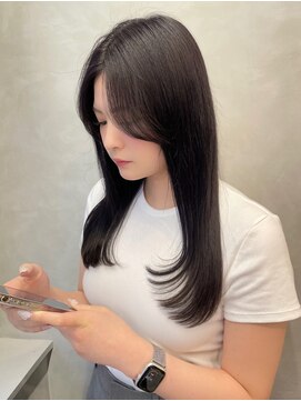 ケンジ 平塚ラスカ店(KENJE) ダークブラウン/ダークグレージュ/くびれロング/ロングレイヤー