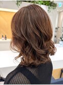 コテ巻き風パーマ　ロブ　銀座ヘアサロン