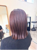 ココヘアー(coco hair)&nbsp;ほんのりピンクブラウン×切りっぱなしボブ