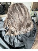 ベージュブロンドバレイヤージュ ボブ【Insta→bacio_ozawa】
