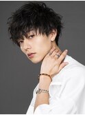 刈り上げツーブロック前下がりマッシュツイストスパイラルパーマ