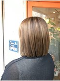 切りっぱなし×ショートボブ