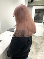 ダブルカラーピンクベージュケアブリーチハイトーン髪質改善