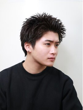スパイキーショート 短髪 メンズ ベリーショート 眉毛 