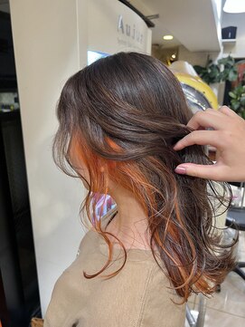 フレイストート(Frais Tout) ブリーチオンカラー　ビビッドオレンジ　イヤリング　オージュア