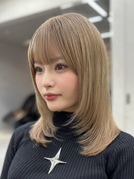 ロンド レア 天神大名店(Lond Le’a) ミルクティーベージュダブルカラーインナーカラーケアブリーチ