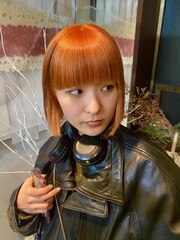 orange color/ハイトーン/艶髪
