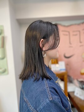 アンドチル 渋谷(AND CHILL) ダークグレージュ/ロブ/サイドバング　渋谷