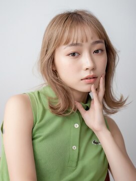 シュガー ヘアアンドネイル 仙台(SUGAR) ワイドバング韓国ミディアムストレートスタイル前髪大人美人