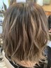 【白髪染めに見えない白髪染め】カット+脱白髪染めハイライト+TR ¥12100