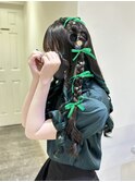 ロングの方のサイド編みおろしヘアメ♪