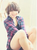 マチルダボブピンクベージュインナーグレージュハイライト大人