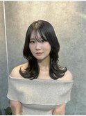 ★韓国くびれヘア/ミディアム/グレージュ