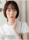 似合わせカット切りっぱなし小顔丸みショートボブY戸頭20代30代