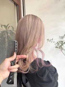 アン(Hair make un) 【ミルクティー×ピンクベージュ】